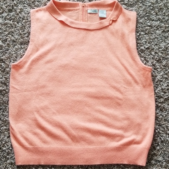 Anthropologie Tops - Anthro Odille Orange Sleeveless Cropped Sweater